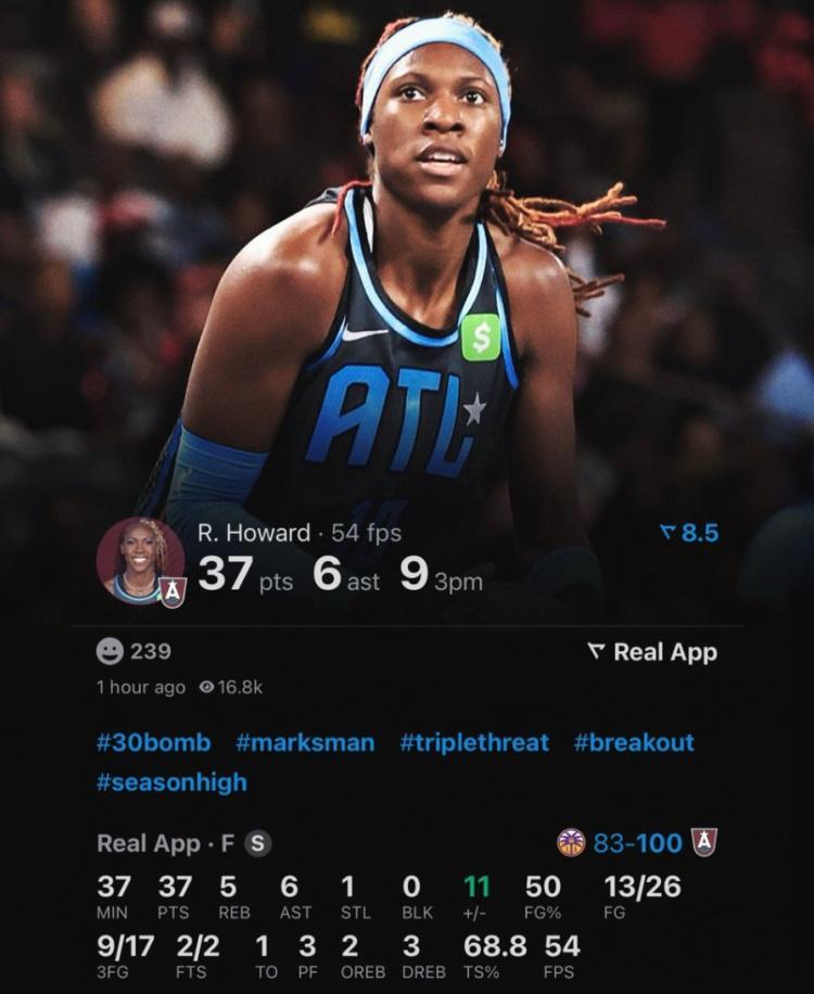瑞尼-霍华德多次单场投进9+三分 WNBA历史首人